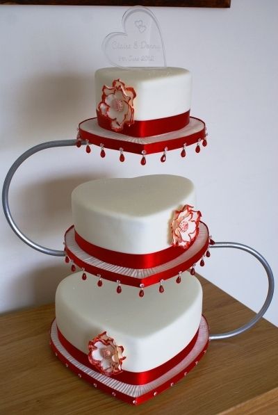 American Paste Heart Cake: With 3 Floors