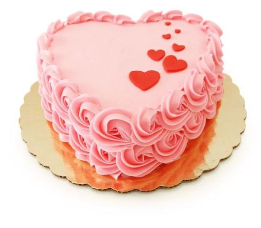Heart cake with whipped cream: Pink