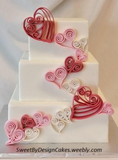 Heart Wedding Cake: Square