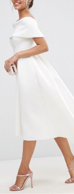 Midi party dress: White swirled
