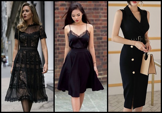 Midi Party Dress: Black Models