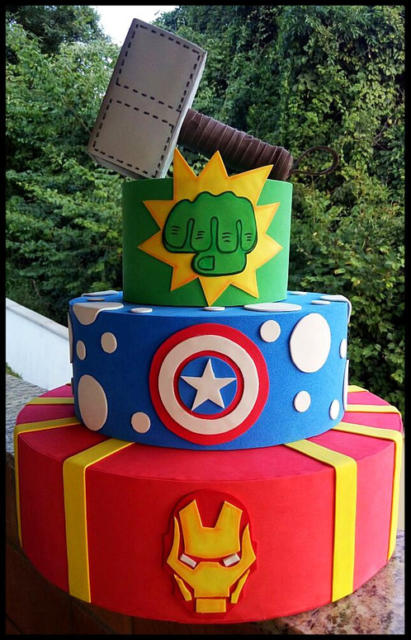 Avengers EVA fake cake