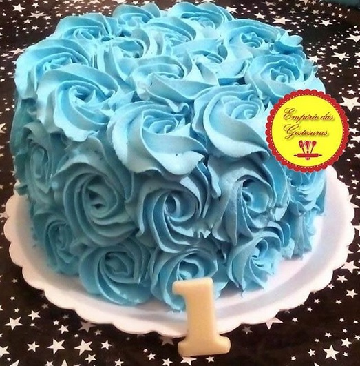 blue simple cake