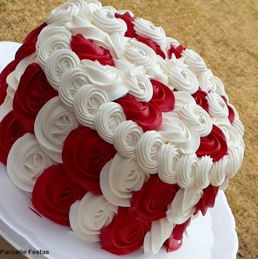 red and white whipped cream cake