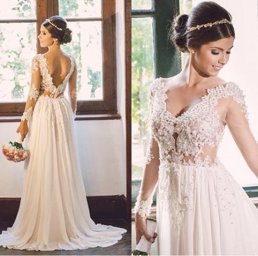 Wedding Dress for Day Wedding: Rustic dress with transparency 