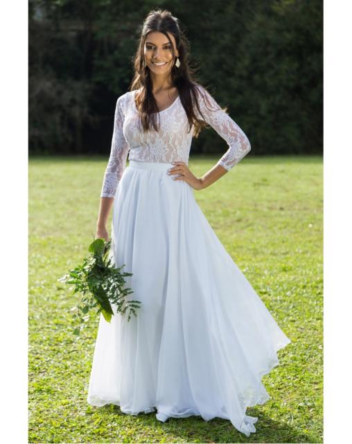 Wedding Dress for Day Wedding: With lace sleeve