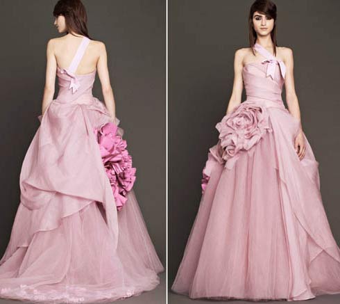 You can dare on your wedding day with a modern pink dress