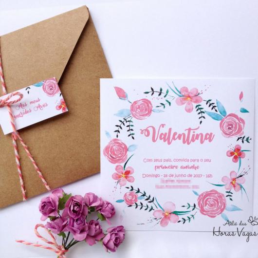 Invitation envelope in kraft paper with string bow