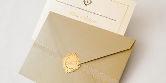 Envelope for wedding invitation with wax seal