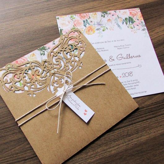 Envelope for wedding invitation with arabesque