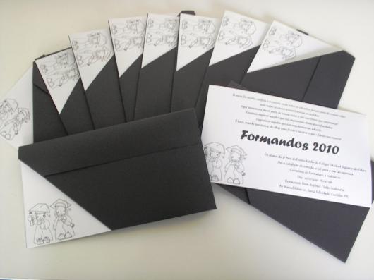 Black Graduation Invitation Envelope