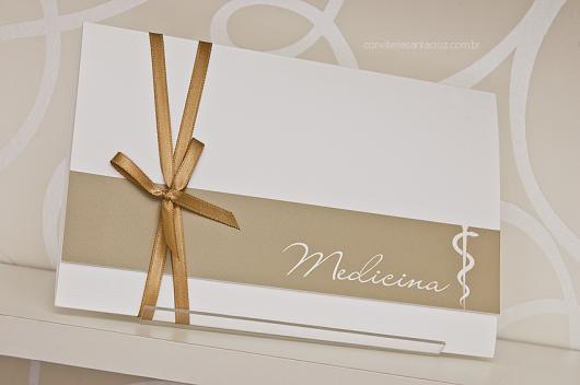 White and beige graduation invitation envelope