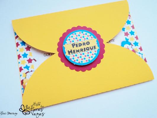 Yellow birthday invitation envelope