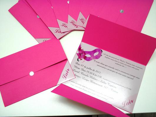 Pink birthday invitation envelope