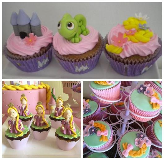 Cupcakes inspired by the Rapunzel story.