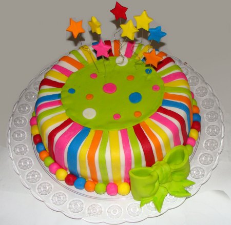 Colorful American Paste Cake with Stars
