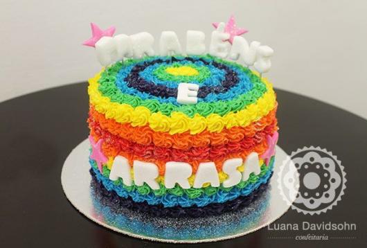 Simple colorful cake with letters