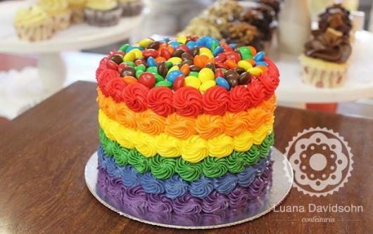 Simple colorful cake with confetti