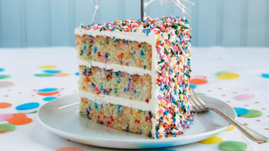 Colorful anthill cake with slice