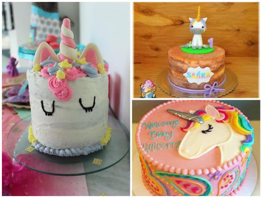 Colorful unicorn cake