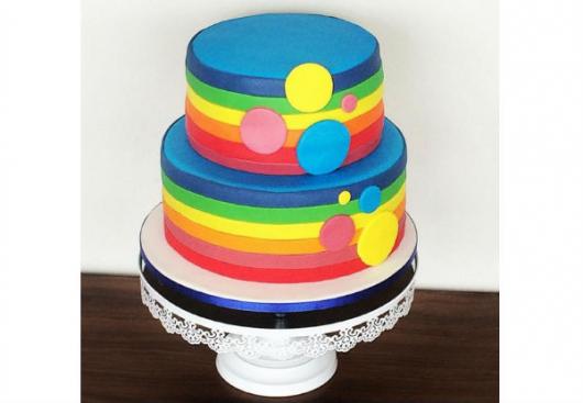 Colorful cake for baby shower with 2 floors
