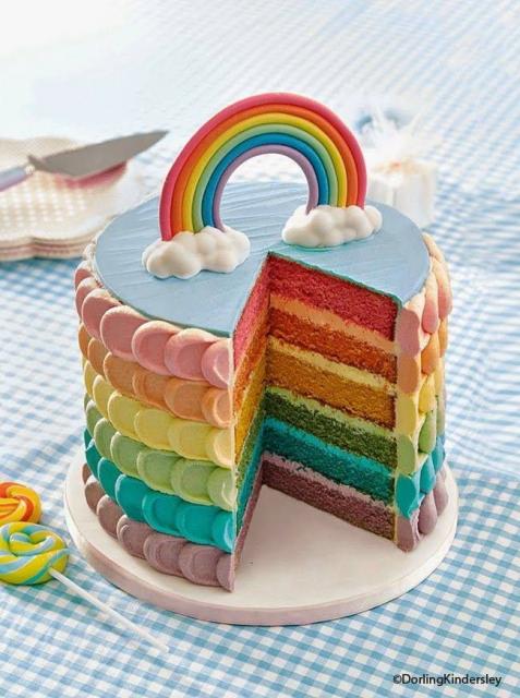 Colorful layered cake