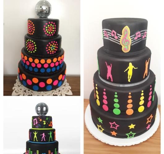 Different versions of Neon cake + incredible tips for your theme party