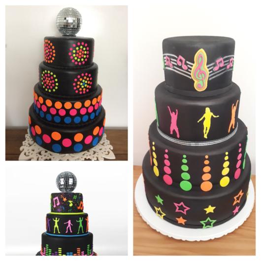 Different versions of Neon cake + incredible tips for your theme party