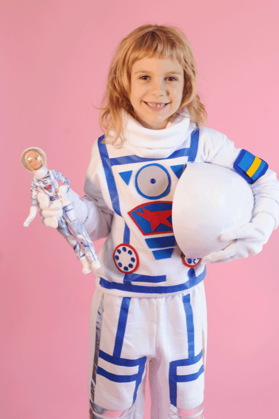 girl costume in astronaut outfit