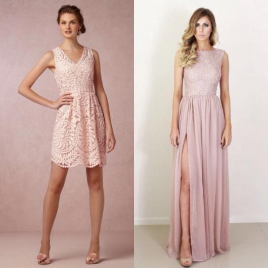 Pink wedding dresses without many details