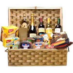 Unisex gift basket of drinks and snacks