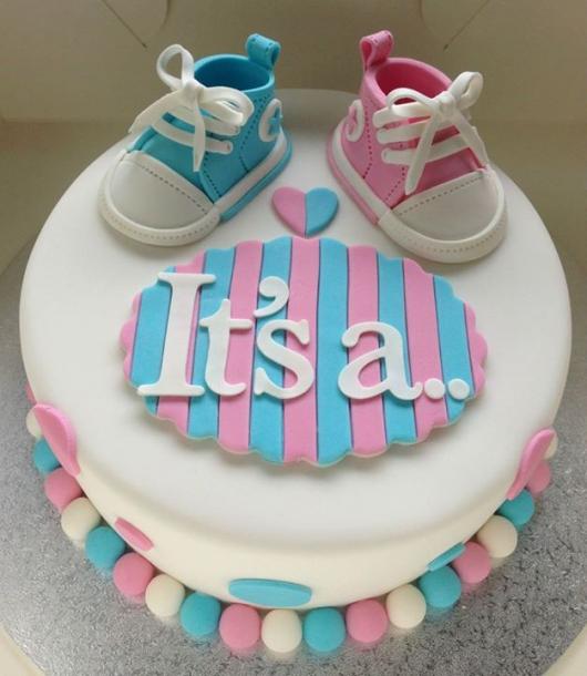 Is it a boy or a girl?  Blue and pink cake idea to spread the word 