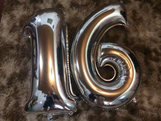 Silver number balloons