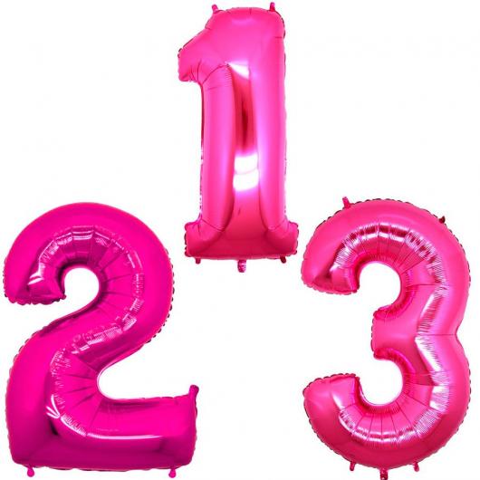 Pink number balloons