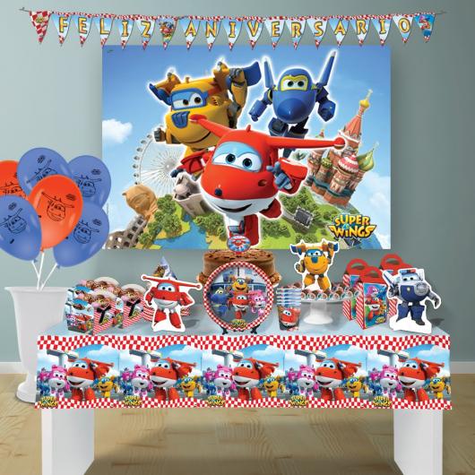 Simple Super Wings Party Decoration with Custom Panel