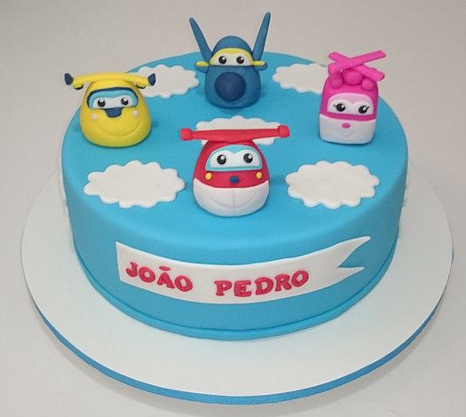 Super Wings Cake Decorated with Blue American Paste