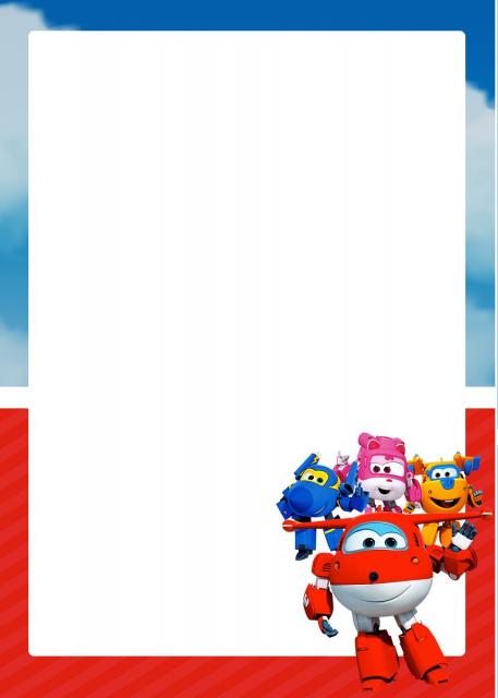 Super Wings Party Invitation Card