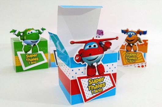 Super Wings party favor box personalized