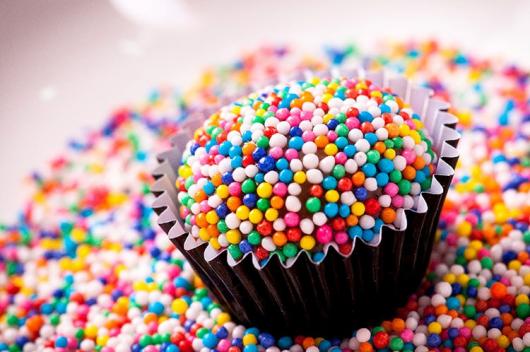 traditional brigadeiro in colorful candies