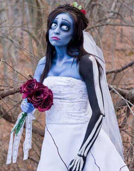 Corpse Bride Costume with Flower Headband