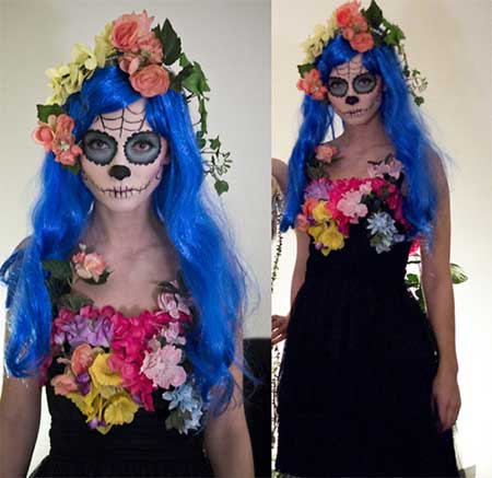 Fantasy improvised corpse bride with black dress