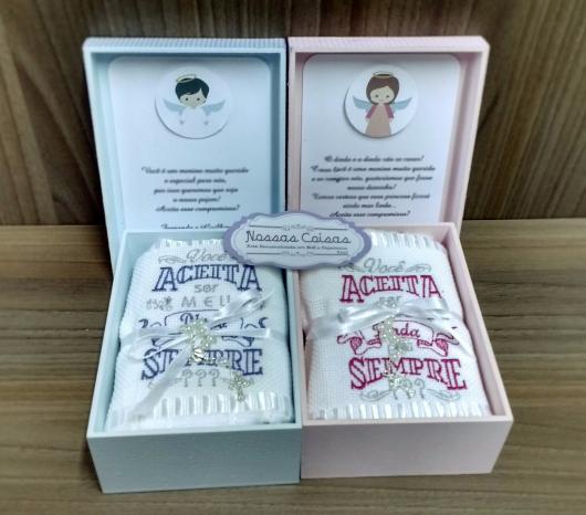 Baptism invitation for groomsmen box with personalized washcloth