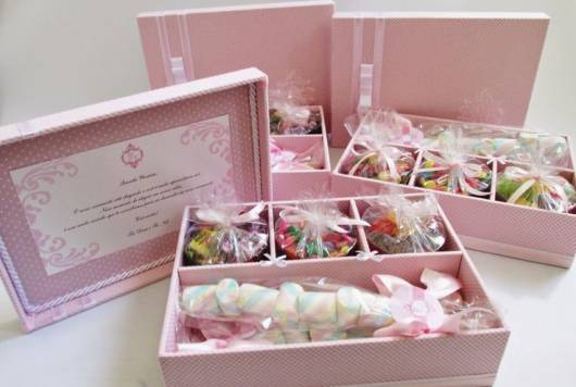 Baptism invitation for groomsmen box with sweets