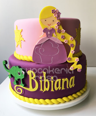 Rapunzel Party American Pastry Cake Decorated With Rapunzel Applique