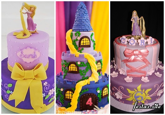 Rapunzel Party Cake Templates Decorated With American Paste