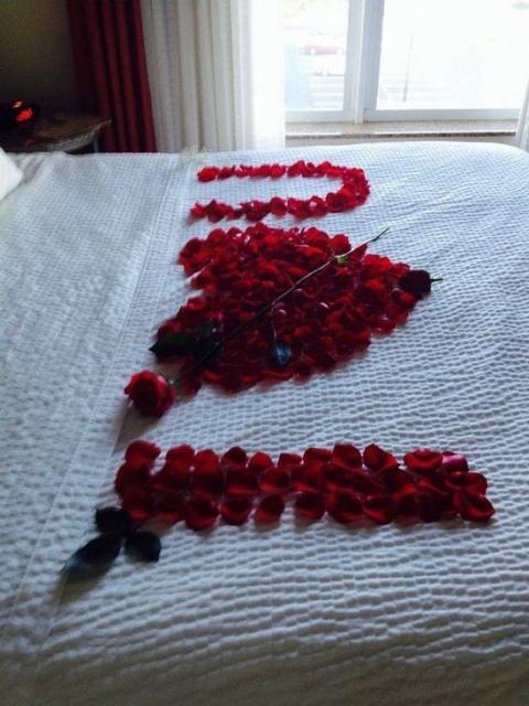 decoration with rose petals
