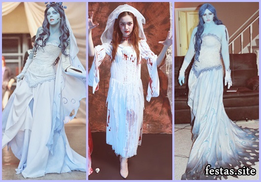 Fancy Corpse Bride Models with Long Dress
