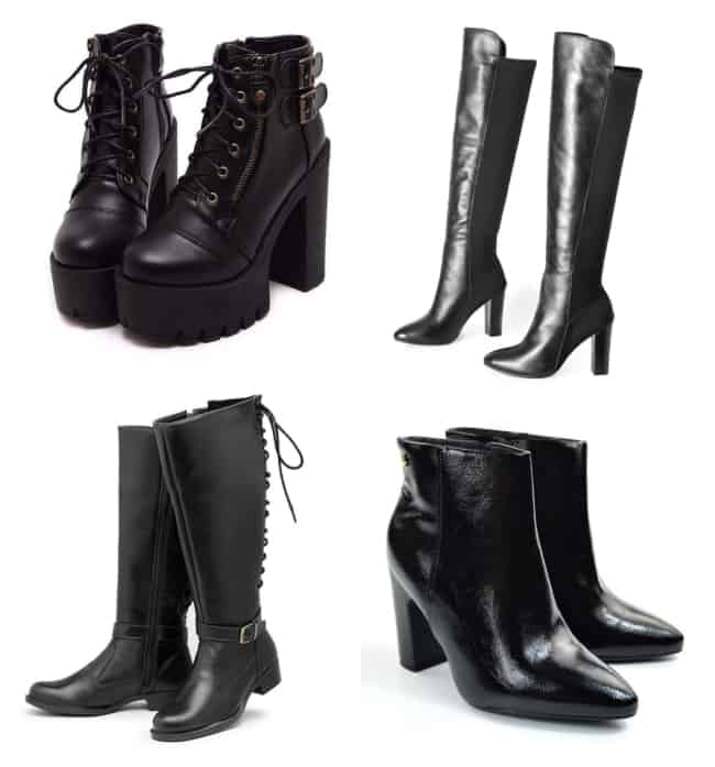 Black boots for witch costumes