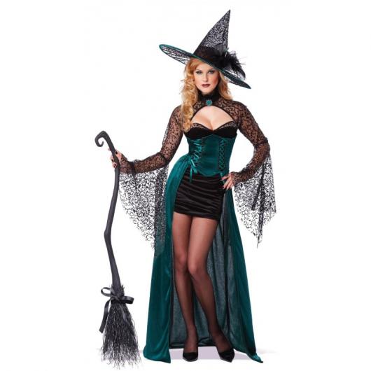 Sexy green and black witch costume