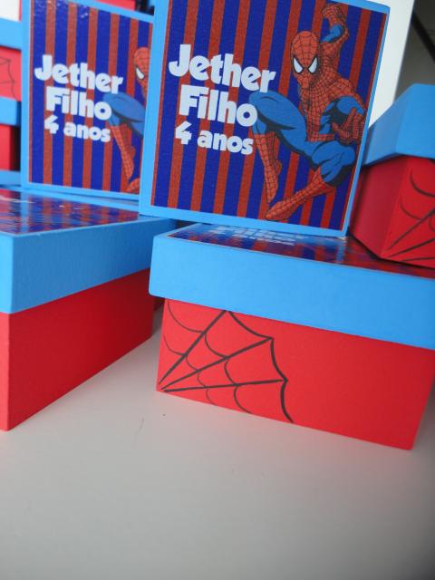 Spider-Man Party Favors Red and Blue MDF Box